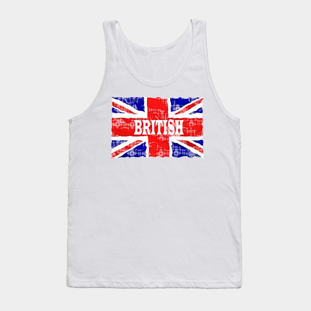 Union Jack British Flag Retro Distressed Tank Top by PlanetMonkey